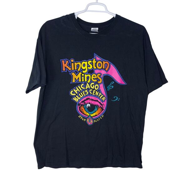 Vintage Kingston Mines Chicago‎ Blues Center Men's XL T Shirt Black Music 90s - Picture 1 of 6
